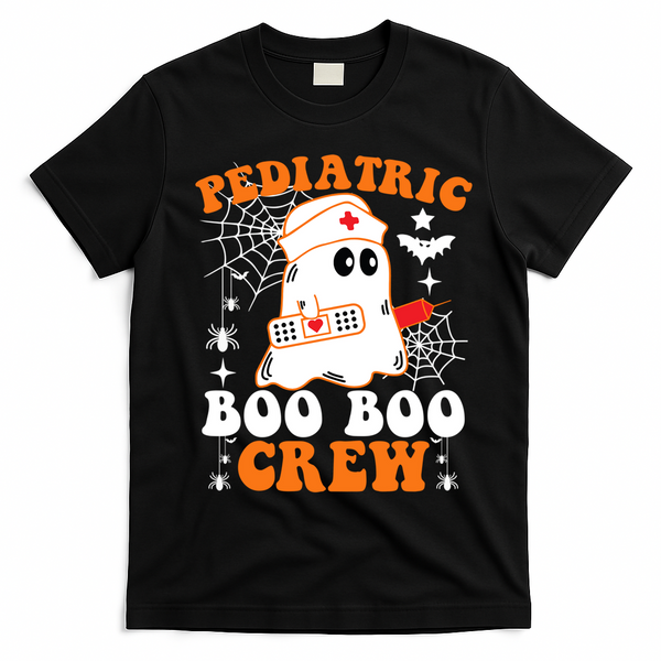 Pediatric Boo Boo Crew Great Gift Funny Nurse Ghost Halloween Gift T-Shirt - Black