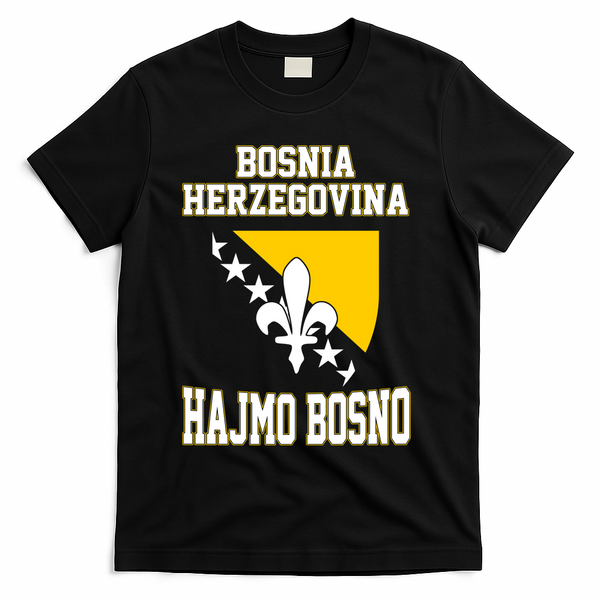 Proud Bosnia Dragon HAJMO BOSNO Country Favorite Cheer Game T-Shirt - Black