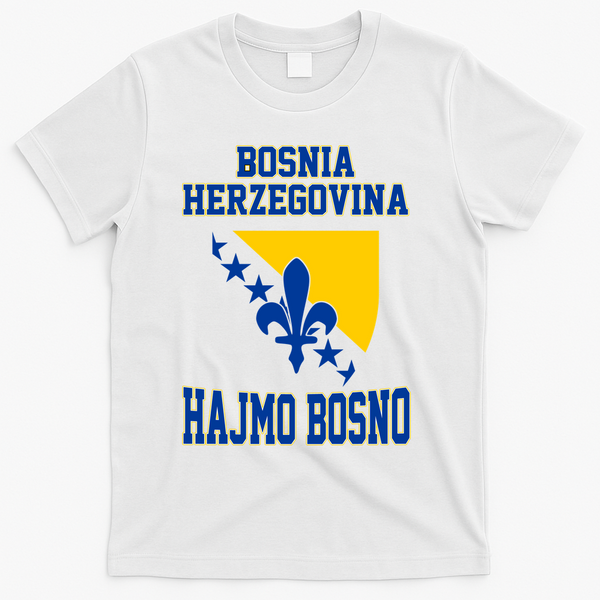Proud Bosnia Dragon HAJMO BOSNO Country Favorite Cheer Game T-Shirt - White