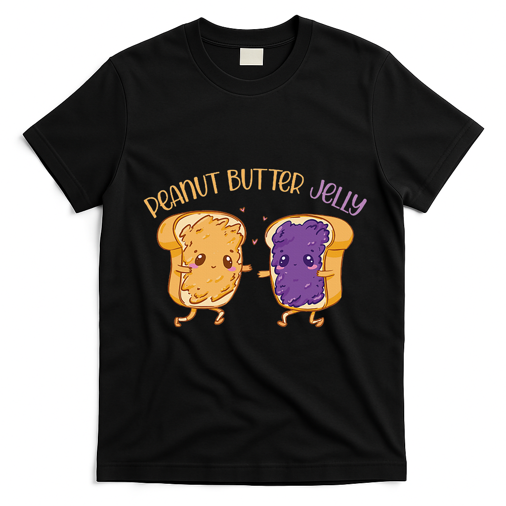 Peanut Butter Jelly Matching Couples Lover Halloween T-Shirt - Black