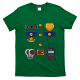 Policeman Costume Funny Halloween Police Officer T-Shirt - Irish Green