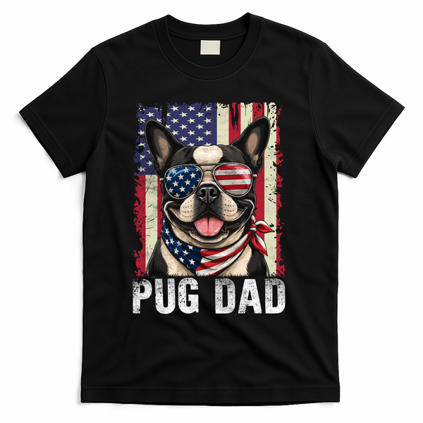 Pug Dad T-Shirt - Black