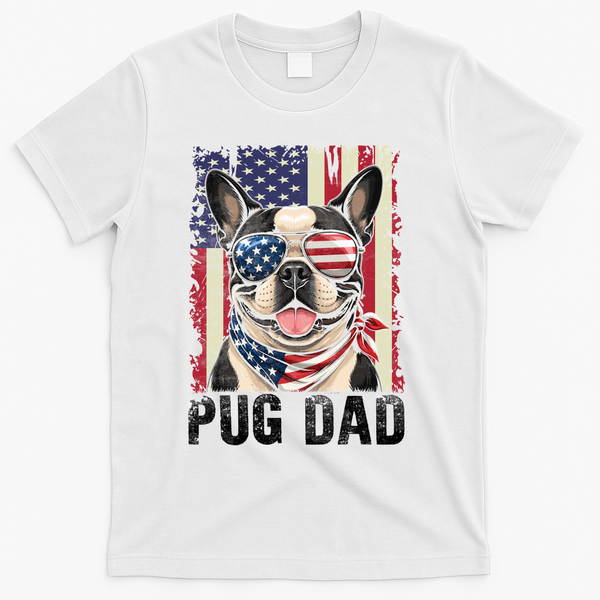 Pug Dad T-Shirt - White