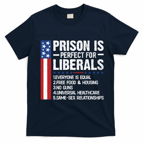 Prison For Liberals T-Shirt - Navy Blue