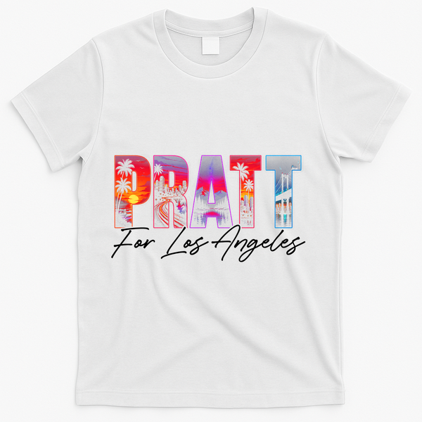 Pratt For Mayor Of Los Angeles Tropical Style T-Shirt - White