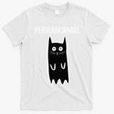 Purranormal Ghost Cat Paranormal Halloween Kitty Cat T-Shirt - White