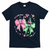 Pink Goes Good With Green Funny Halloween Witch T-Shirt - Navy