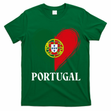 Portugal Heart Flag Proud Fans And Travelers T-Shirt - Irish Green