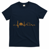Pumpkin Heartbeat Halloween T-Shirt - Navy