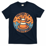 PRETEND IM A TRAFFIC CONE Halloween Costume T-Shirt - Navy Blue