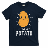 Potato Lazy Costume Halloween Vegan Kawaii T-Shirt - Navy Blue