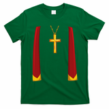 Priest Lazy DIY Halloween Costume Minister Pastor Preacher T-Shirt - Irish Green