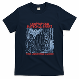 Protect Our National Parks Mothman Cryptid Horror T-Shirt - Navy Blue