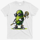 Pickle Playing Lacrosse Funny Sports Trendy For T-Shirt - White