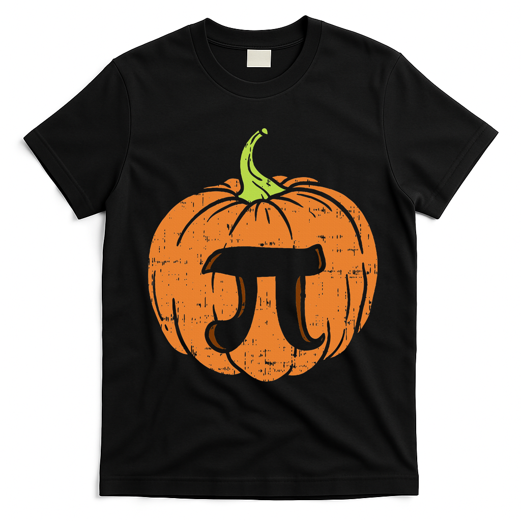 Pumpkin Pi Math Halloween Thanksgiving Pie Day Costume T-Shirt - Black