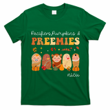 Pacifiers Pumpkins & Preemies Neonatal Nicu Nurse Halloween T-Shirt - Irish Green