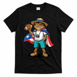 Puerto Rico Coqui Frog Funny Football T-Shirt - Black