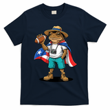 Puerto Rico Coqui Frog Funny Football T-Shirt - Navy Blue
