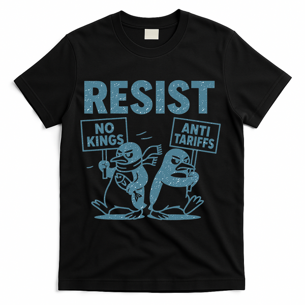 Penguin Resist Graphic Vintage Arctic Protest T-Shirt - Black