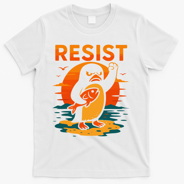 Penguin Resist Vintage Penguin Resist Cool Penguins Resist T-Shirt - White