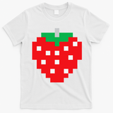Pixel Strawberry 80s Video Game Halloween Costume T-Shirt - White