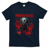 Problem Solved Bloody Hands Costume Clown Halloween T-Shirt - Navy
