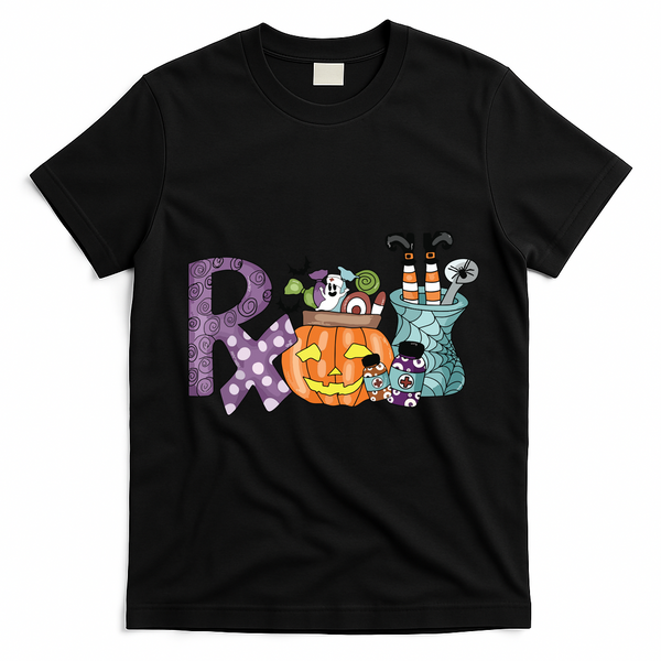 Pharmacy Squad Boo Crew Pharmacist Pharmacy Tech Halloween T-Shirt - Black