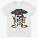Pirate Skull Halloween Littlens T-Shirt - White