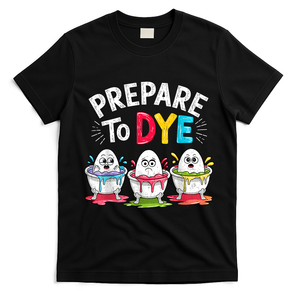 Prepare To Dye Funny Easter Eggs T-Shirt - Black