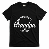 Promoted To Grandpa EST 2026 T-Shirt - Black