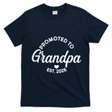 Promoted To Grandpa EST 2026 T-Shirt - Navy Blue