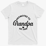 Promoted To Grandpa EST 2026 T-Shirt - White