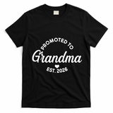 Promoted To Grandma EST 2026 T-Shirt - Black