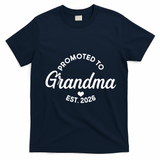 Promoted To Grandma EST 2026 T-Shirt - Navy Blue
