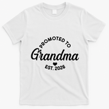 Promoted To Grandma EST 2026 T-Shirt - White