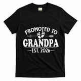 Promoted To Grandpa EST 2026 Vintage Arrow T-Shirt - Black