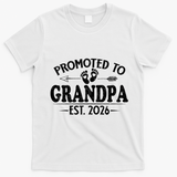 Promoted To Grandpa EST 2026 Vintage Arrow T-Shirt - White