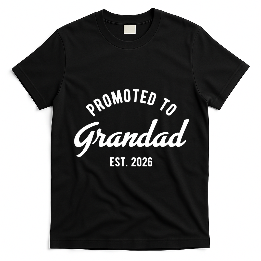 Promoted To Grandad 2026 T-Shirt - Black