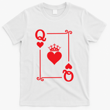 Queen Hearts Card Costume Playing Cards Queen Of Hearts T-Shirt - White
