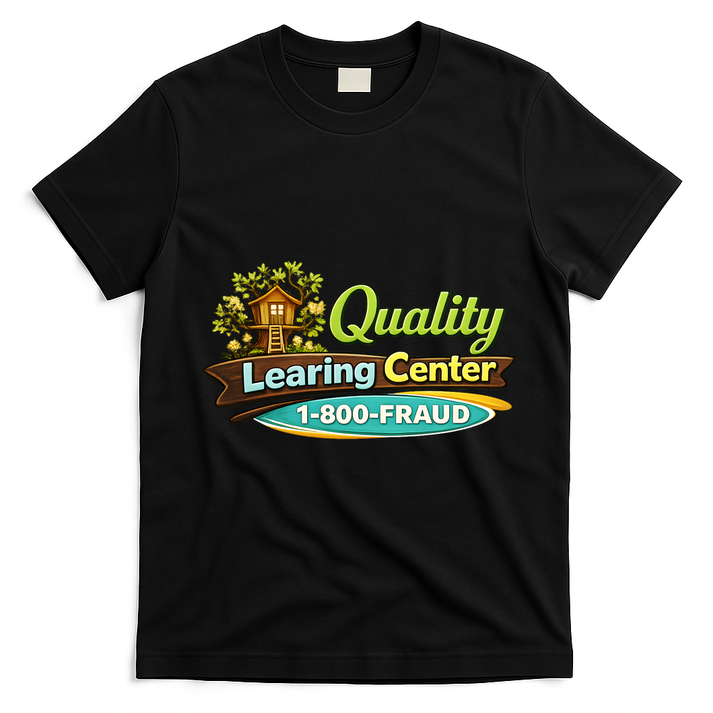 Quality Learing Center 1800 Fraud Funny T-Shirt - Black