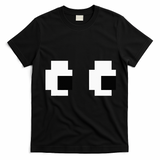 Retro Arcade Game Ghost Eyes Halloween Group Costume T-Shirt - Black