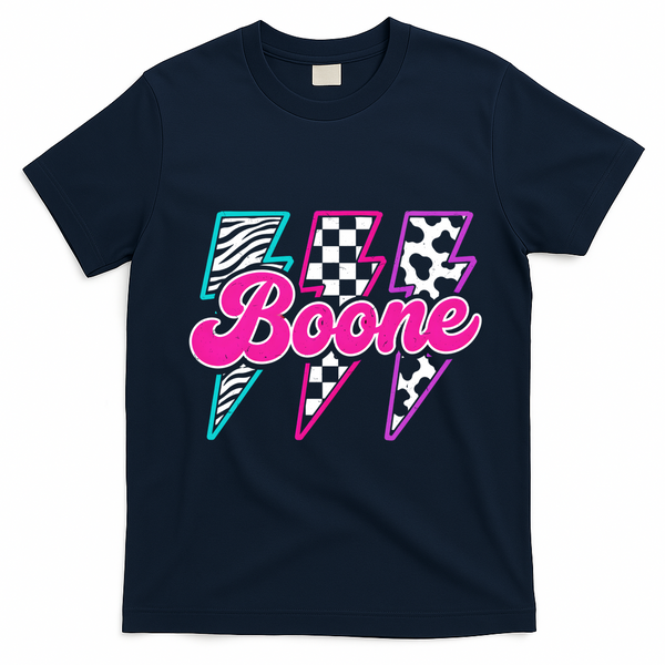 Retro Boone 80s Vibes Summer T-Shirt - Navy Blue