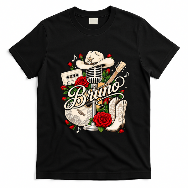 Retro Bruno Vintage Classic 70's 80's Music Concert T-Shirt - Black
