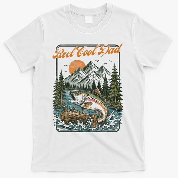 Reel Cool Dad Fishing T-Shirt - White