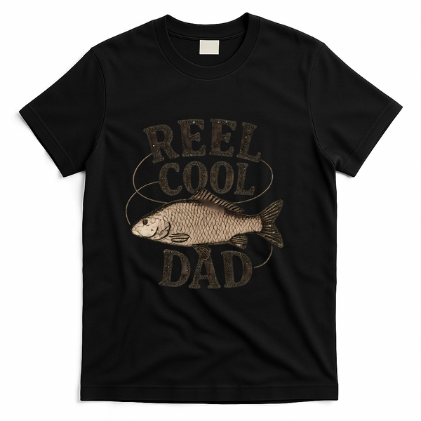 Reel Cool Dad - Perfect Gift for Father's Day T-Shirt - Black