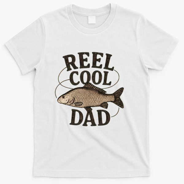 Reel Cool Dad - Perfect Gift for Father's Day T-Shirt - White