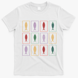 Retro Colorful Fish Pattern Art For Ocean Lovers  T-Shirt - White