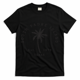 Retro Cool South Padre Island Original Texas Beach Palm Tree T-Shirt - Black