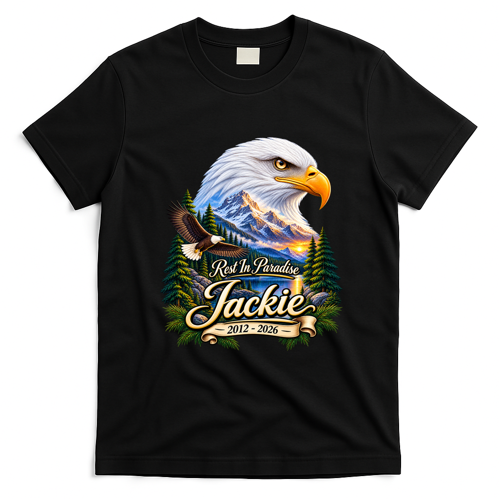 Rest In Paradise Jackie Eagle RIP 2012-2026 T-Shirt - Black