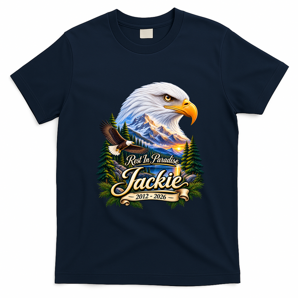 Rest In Paradise Jackie Eagle RIP 2012-2026 T-Shirt - Navy Blue
